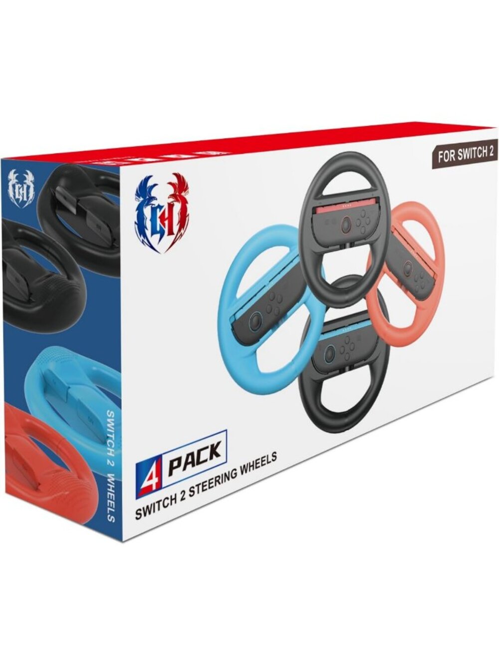 Large 4-Pack Steering Wheel Accessories for Nintendo Switch 2 - Mario Kart